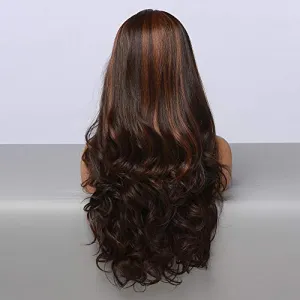 Auburn Highlight Curly Lace Front Wig