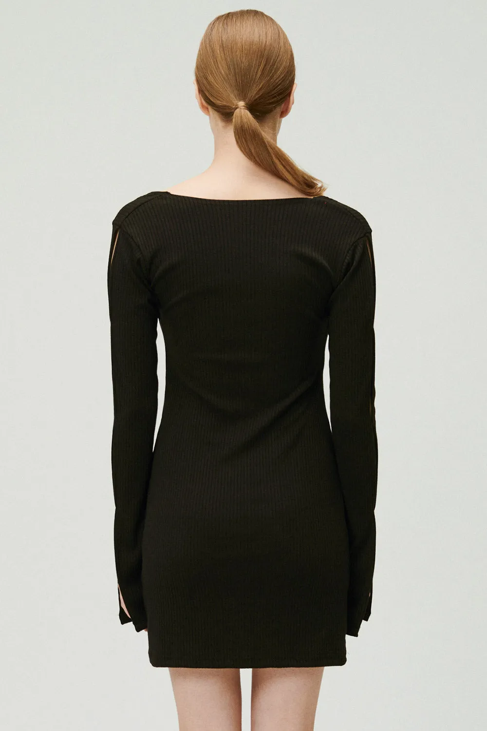 Ayn Square Neck Ribbed Dress