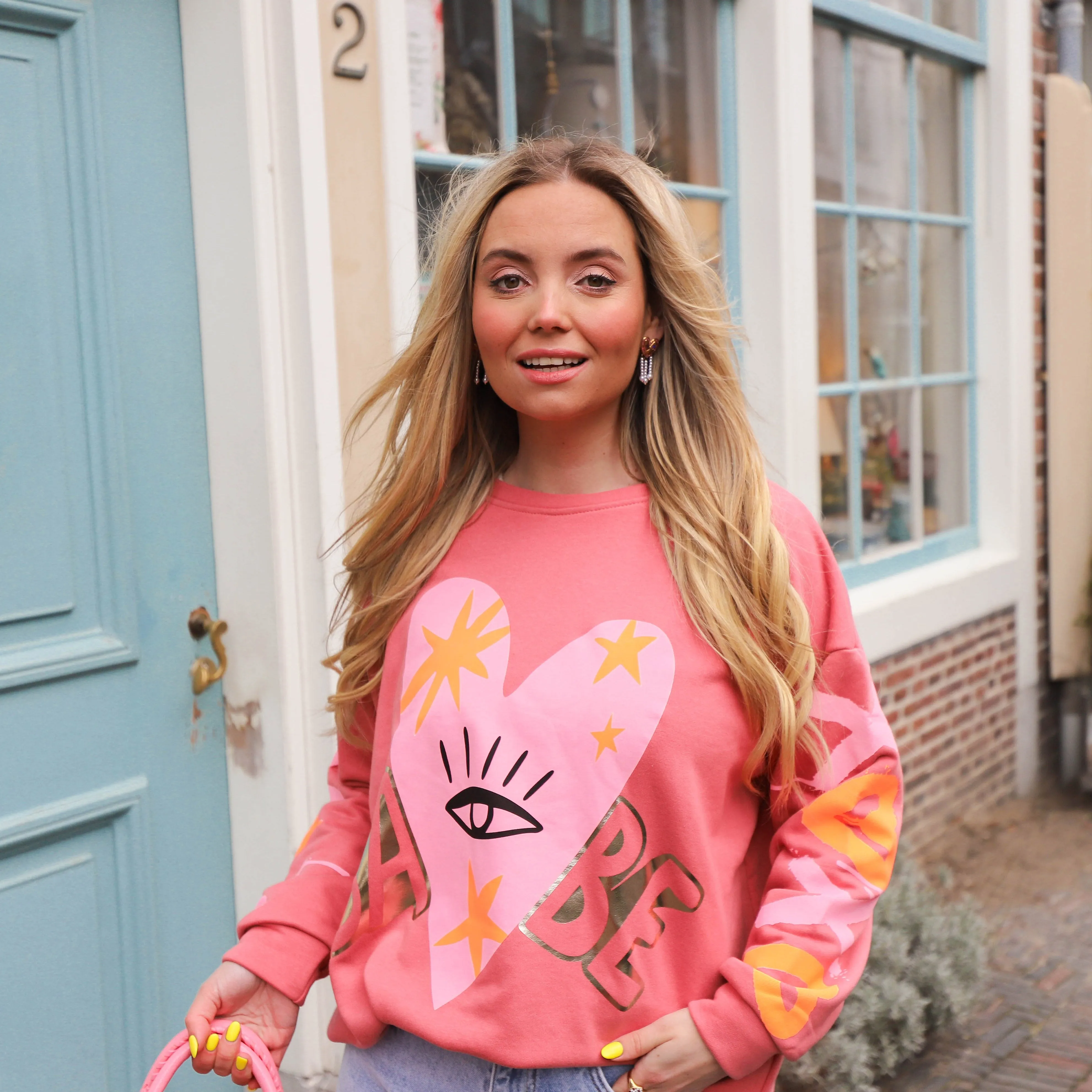 Babe sweater oud roze