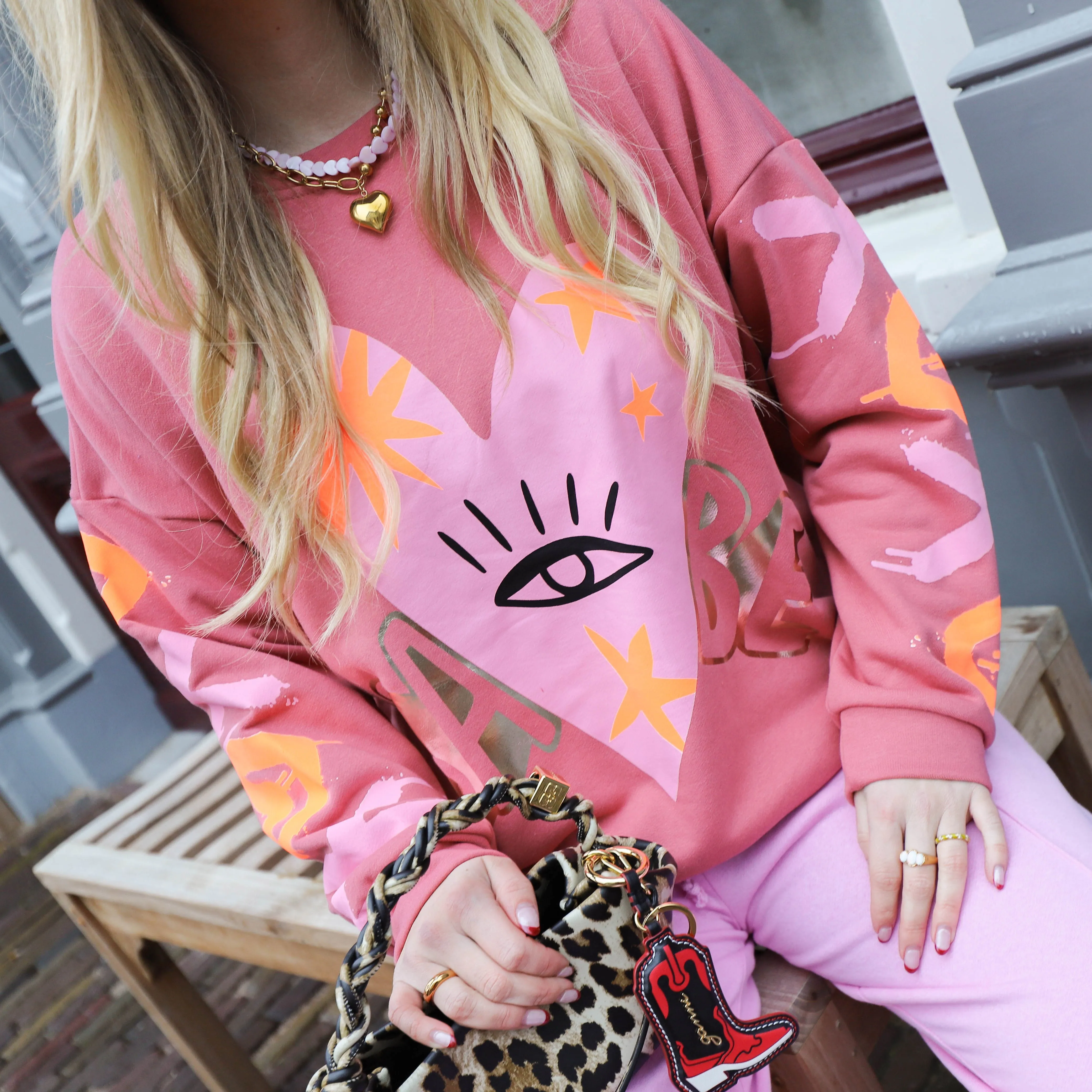 Babe sweater oud roze