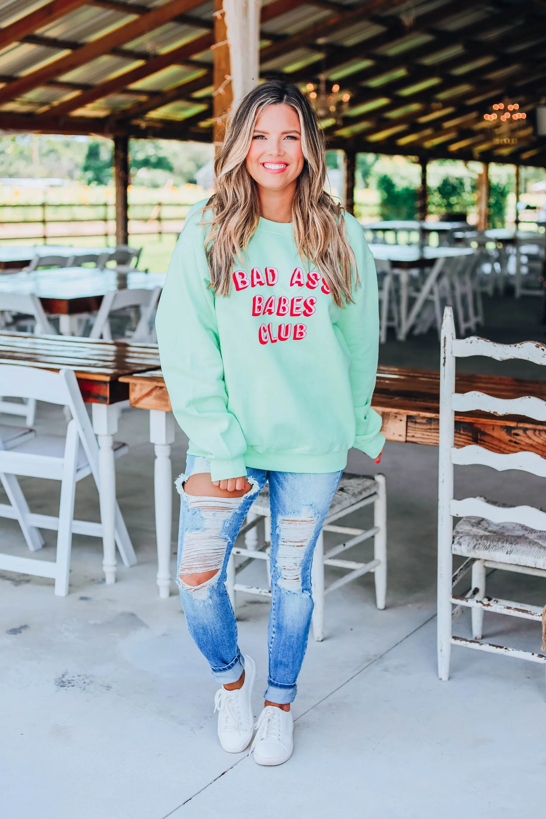 Bad Ass Babes Club Sweatshirt - Mint