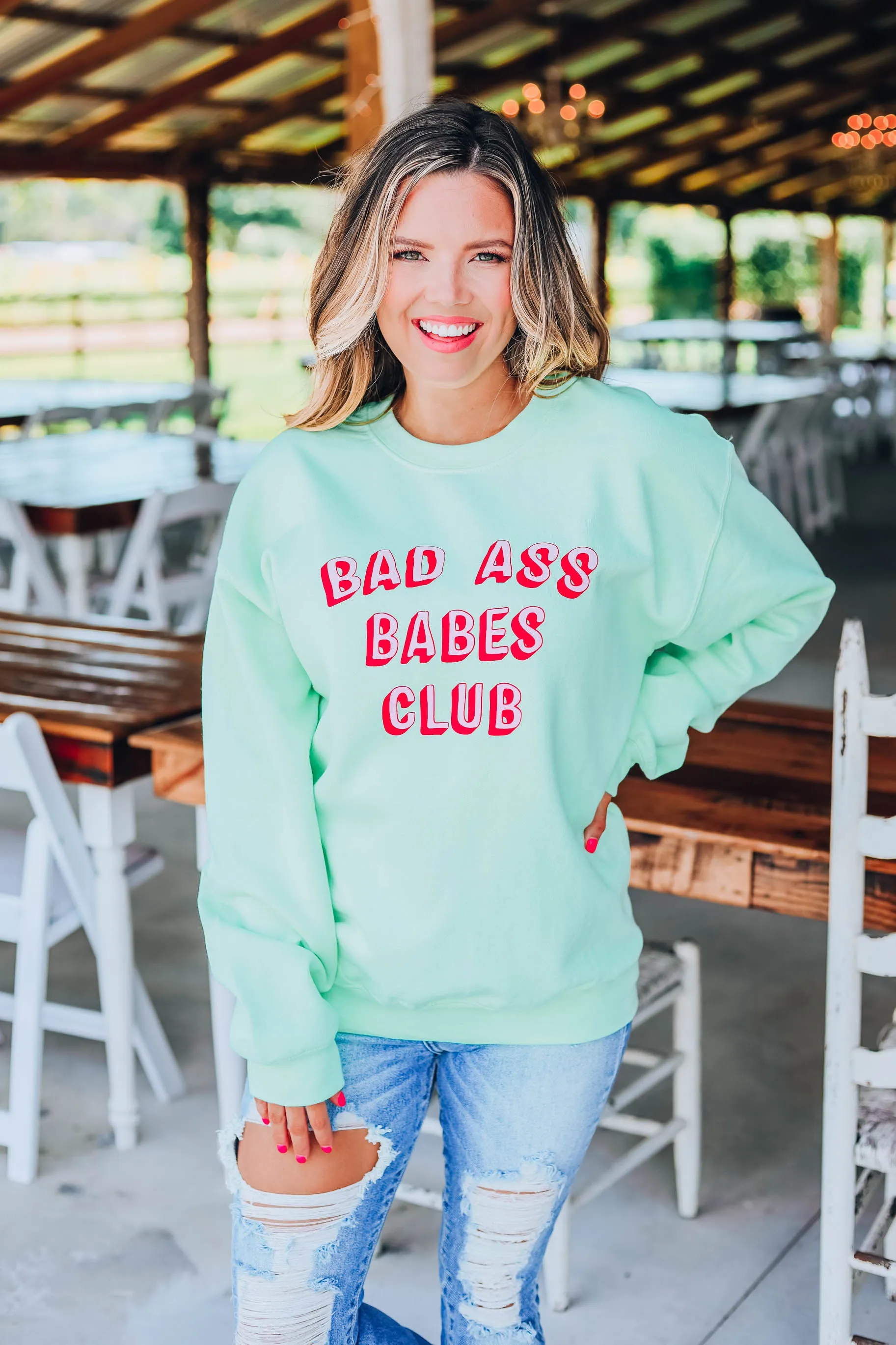 Bad Ass Babes Club Sweatshirt - Mint