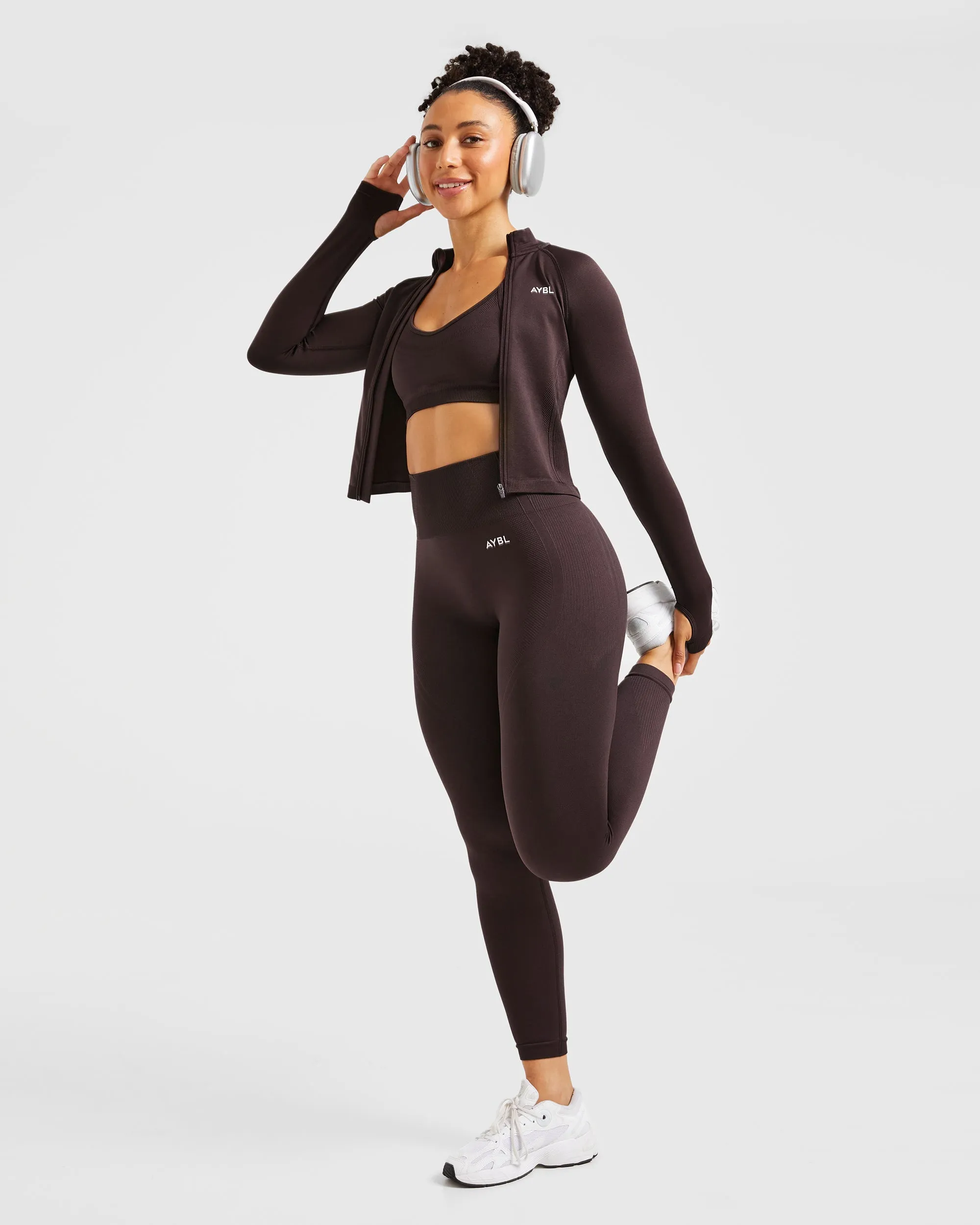 Balance V3 Seamless Zip Jacket - Dark Brown