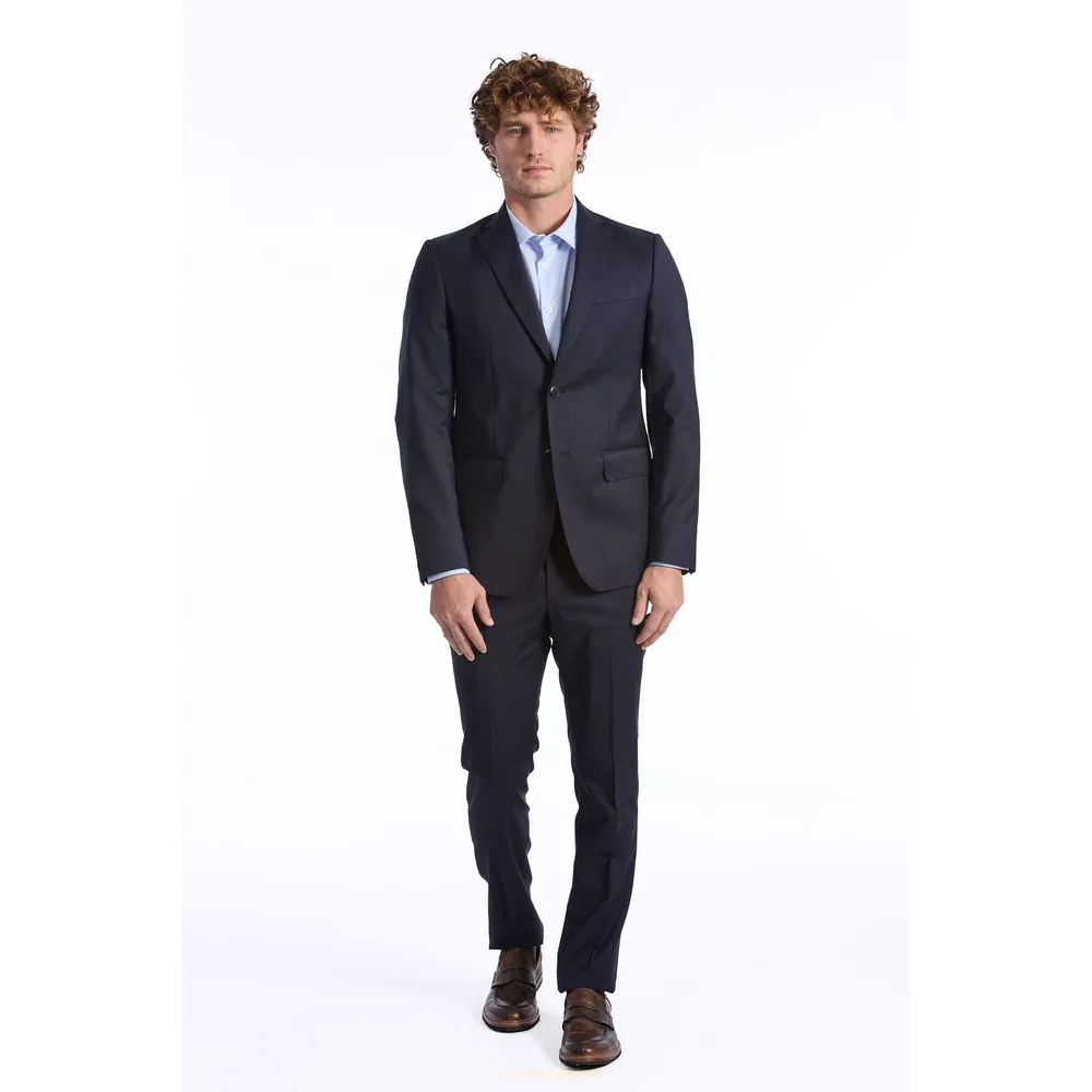 Baldinini Trend Blue Wool Men Suit