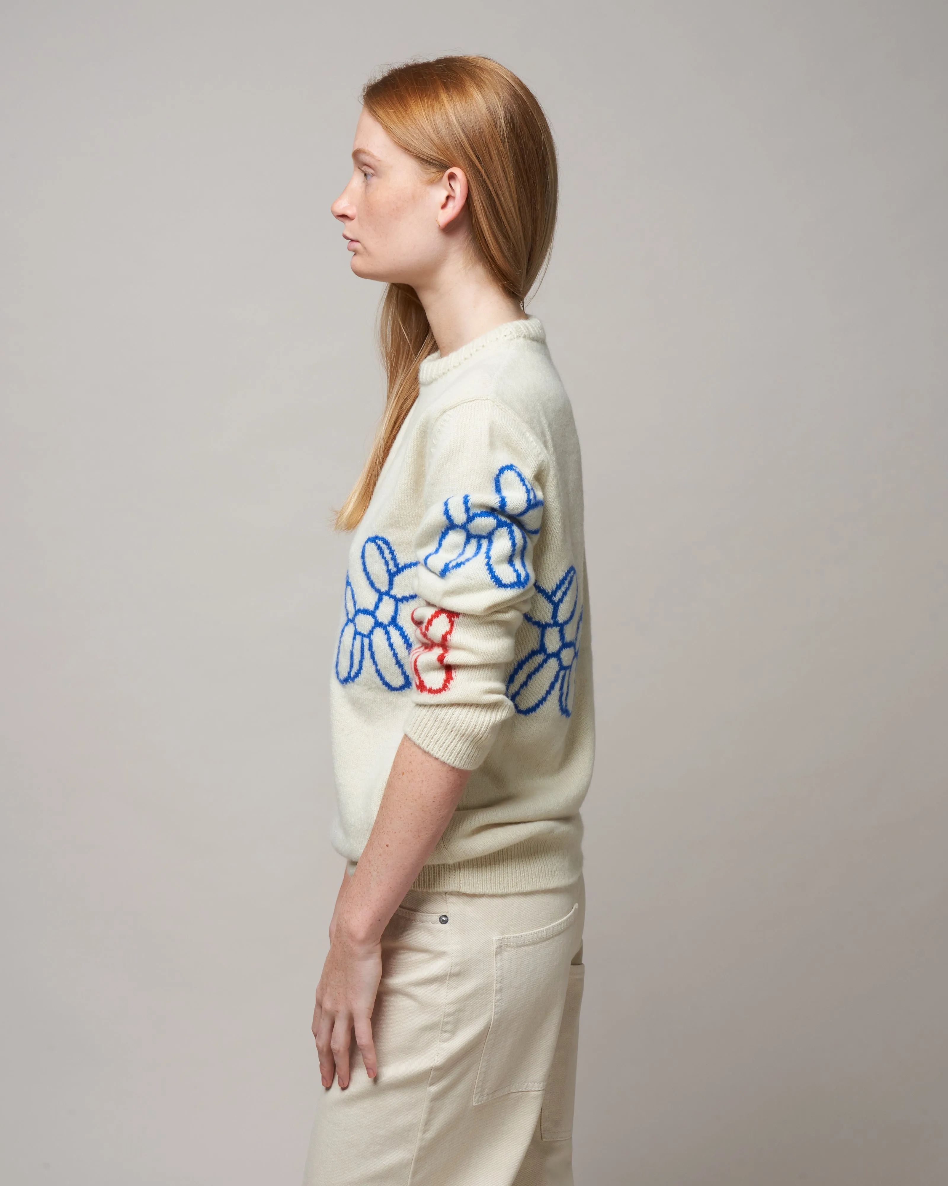 balloon dog crew sweater - white