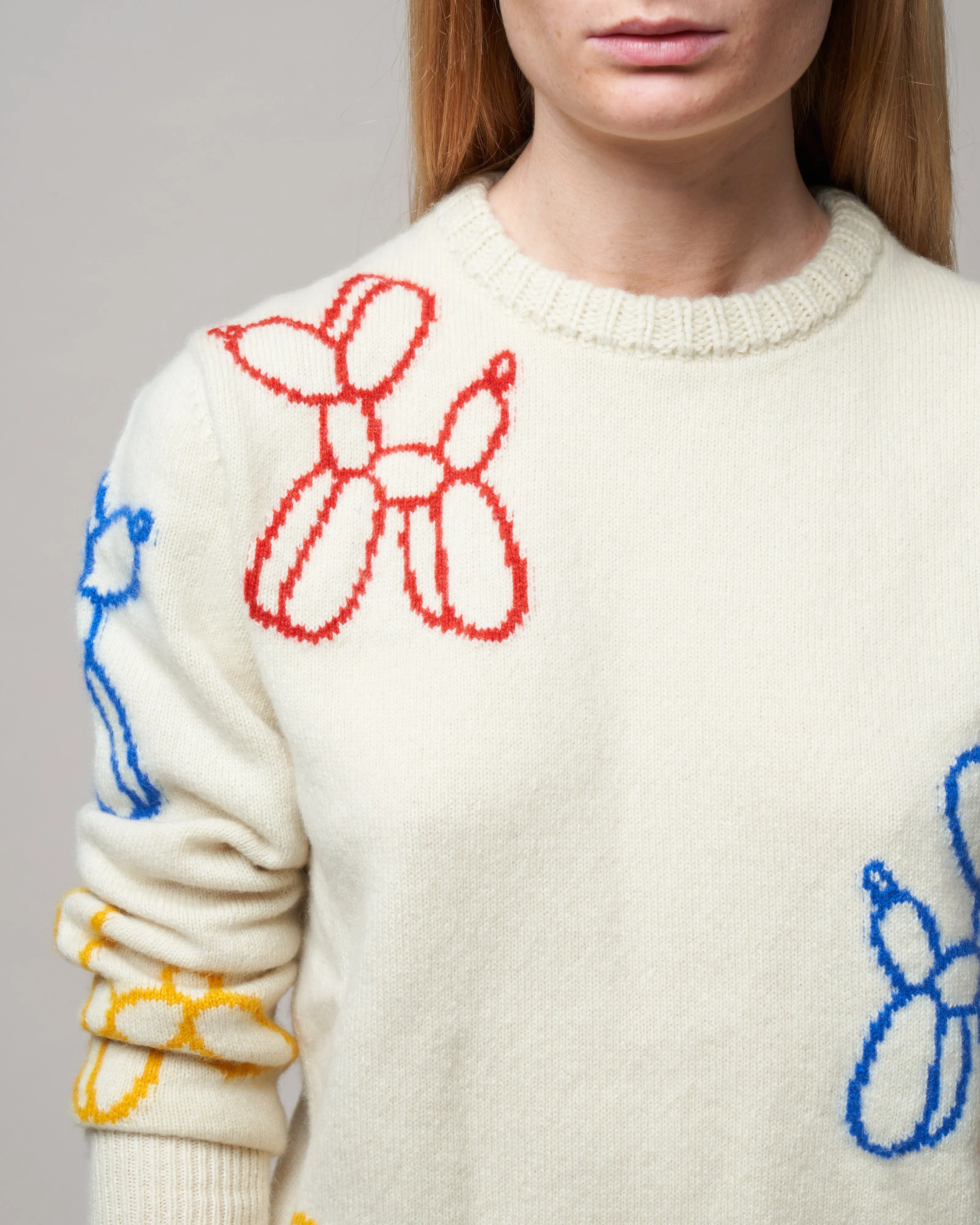 balloon dog crew sweater - white