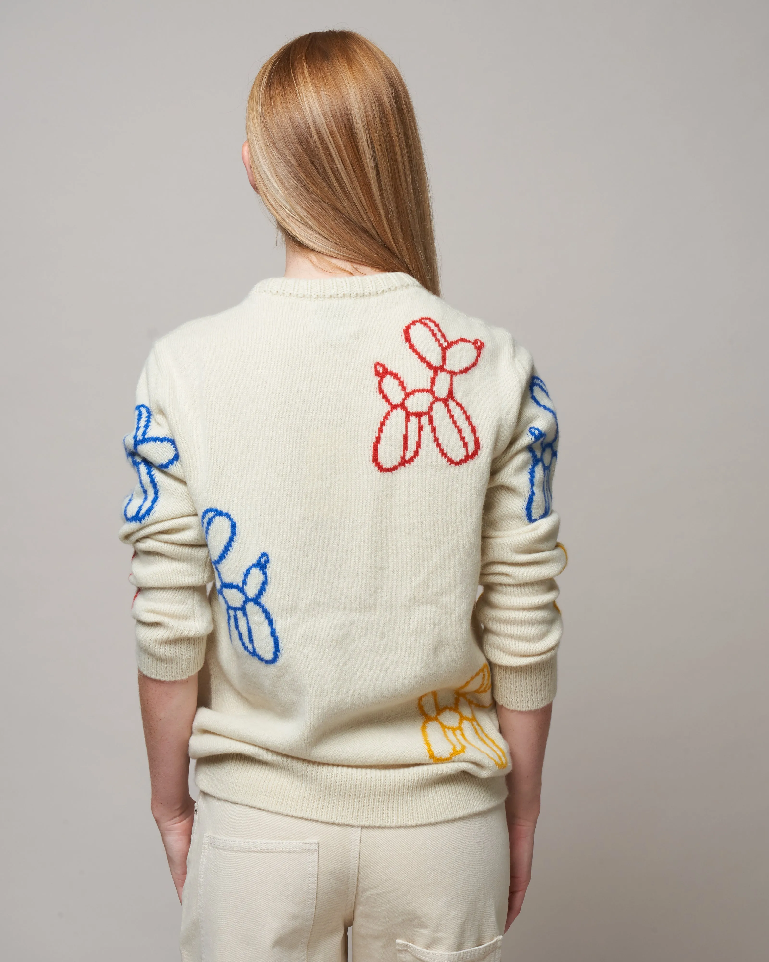 balloon dog crew sweater - white