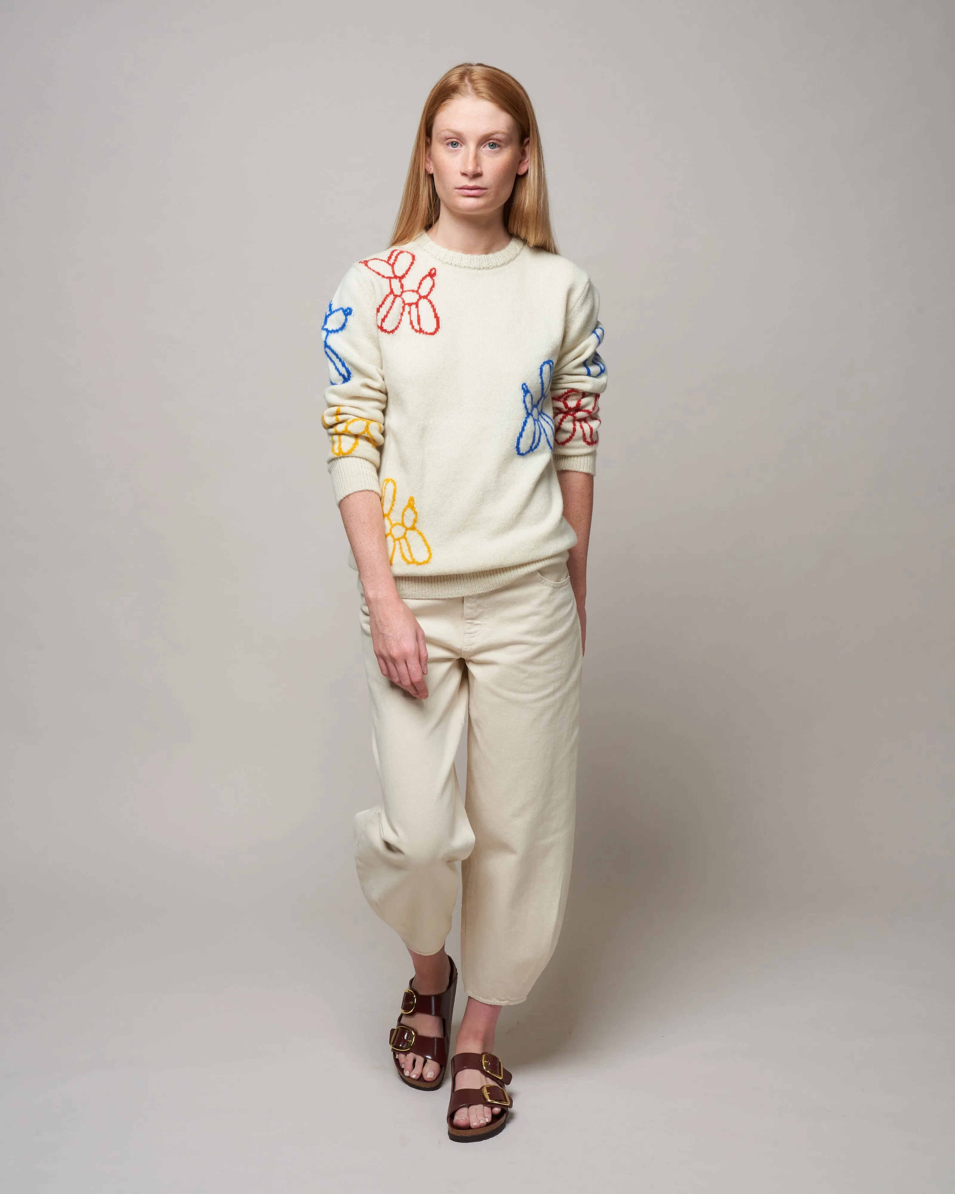 balloon dog crew sweater - white