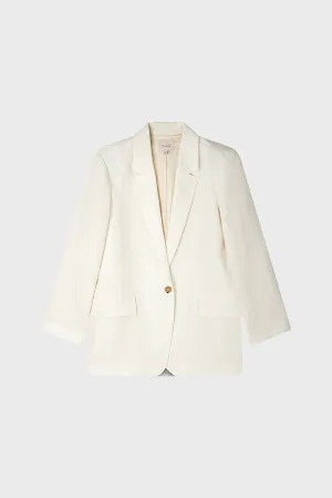 BAMBI ECRU LOOSE LINEN BLEND JACKET