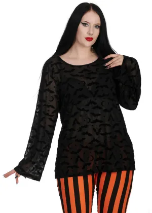 Banned Alternative Temptress Bat Top Black