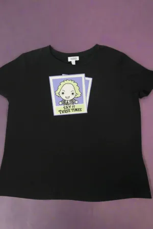 Beetlejuice X Unique Vintage Black Beetlejuice Polaroid Fitted Tee