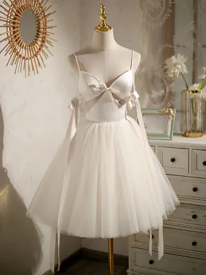 Beige Aline Tulle Short Prom Dress Beige Tulle Homecoming Dress