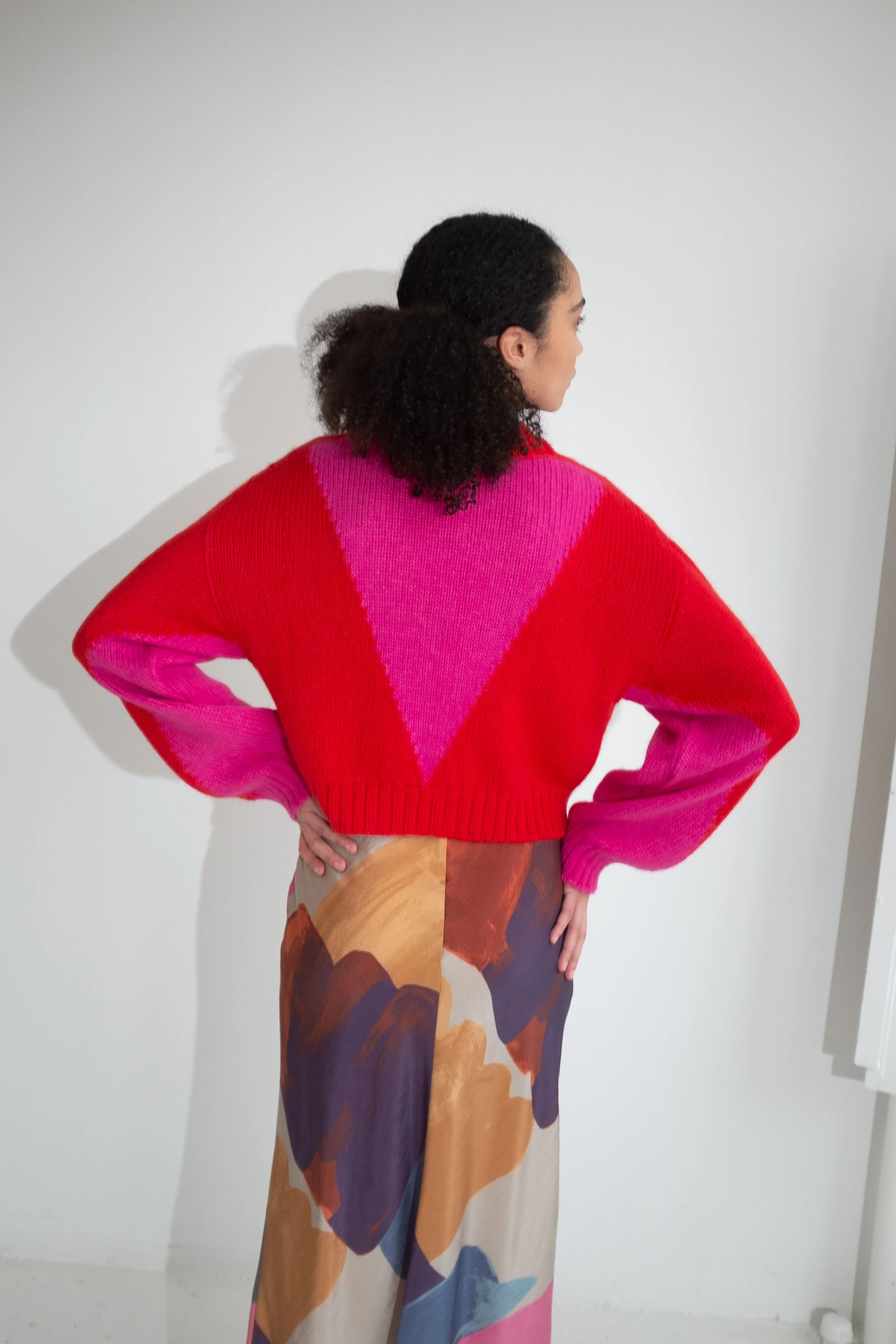 Belan Cardigan - Red/Fuchsia