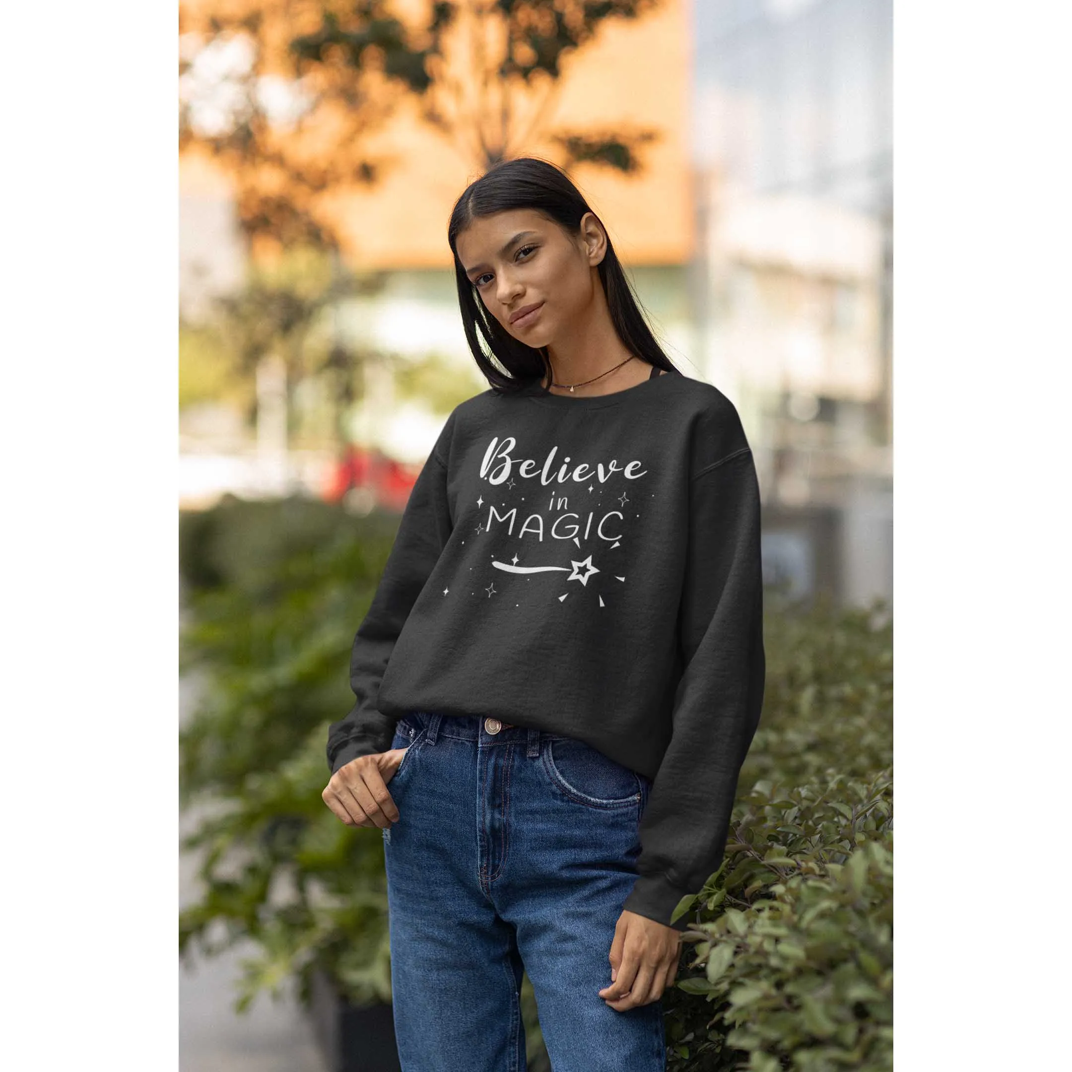 Believe in Magic Sweatshirt | Halloween Black Sweater | Witchy Shirt