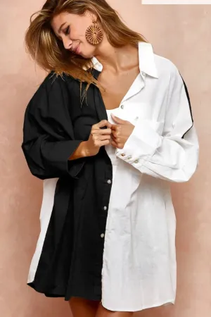 BiBi Oversized Color Block Shirt