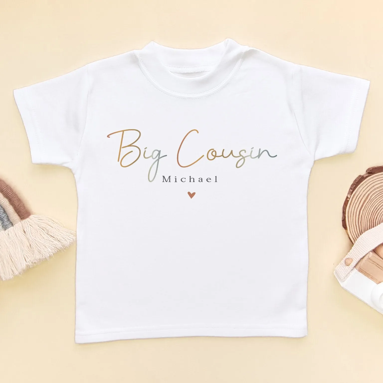 Big Cousin Minimalist Style Personalised Toddler & Kids T Shirt