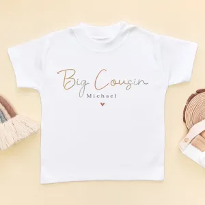 Big Cousin Minimalist Style Personalised Toddler & Kids T Shirt