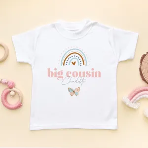 Big Cousin Rainbow Butterfly Personalised Toddler & Kids T Shirt
