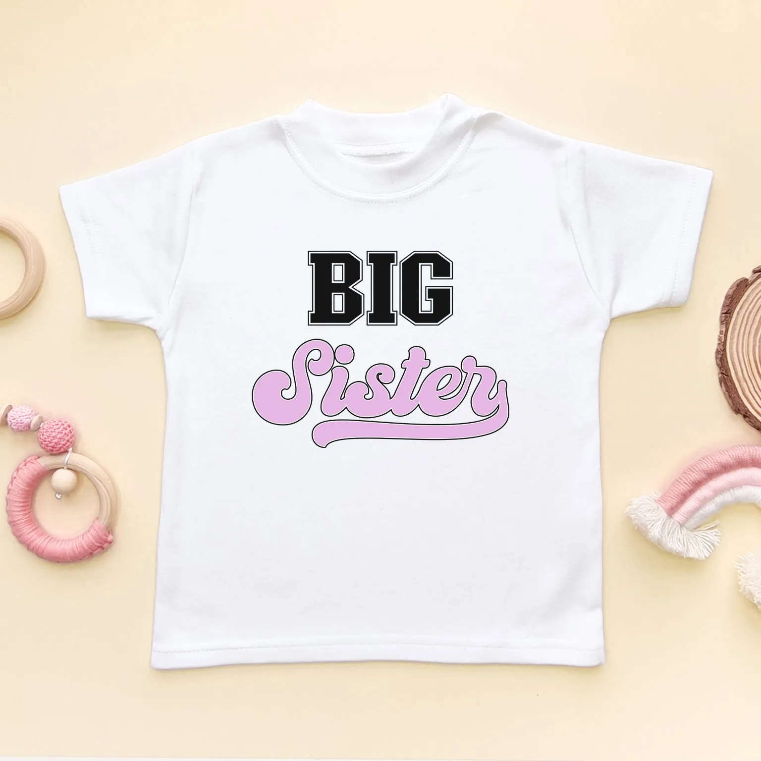 Big Sister College Style Toddler & Kids T Shirt