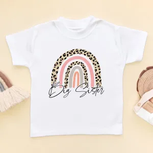 Big Sister Leopard Rainbow Toddler & Kids T Shirt