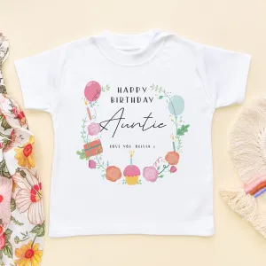 Birthday Message for Auntie Personalised Toddler & Kids T Shirt