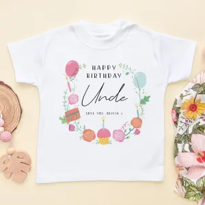 Birthday Message for Uncle Personalised Toddler & Kids T Shirt