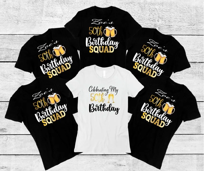 Birthday Squad Gold Beer Mug T-Shirts