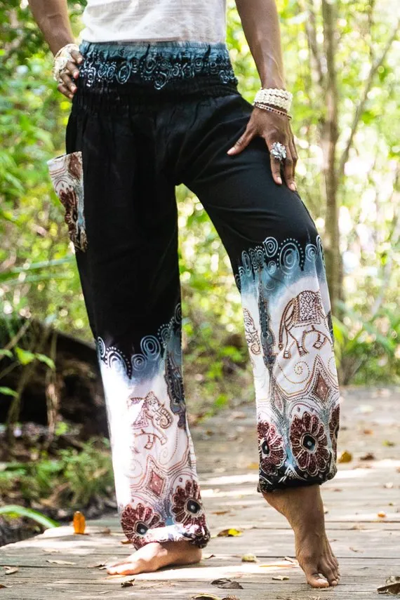 Black and White Elephant Pants