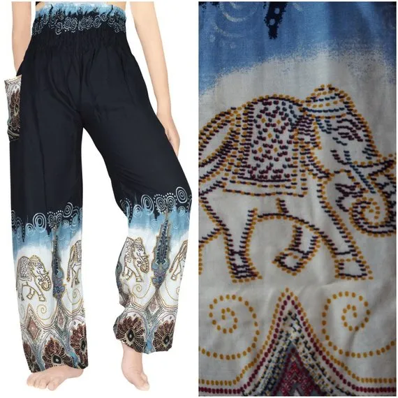 Black and White Elephant Pants