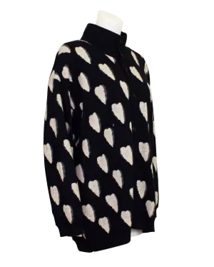 Black and White Heart Cardigan