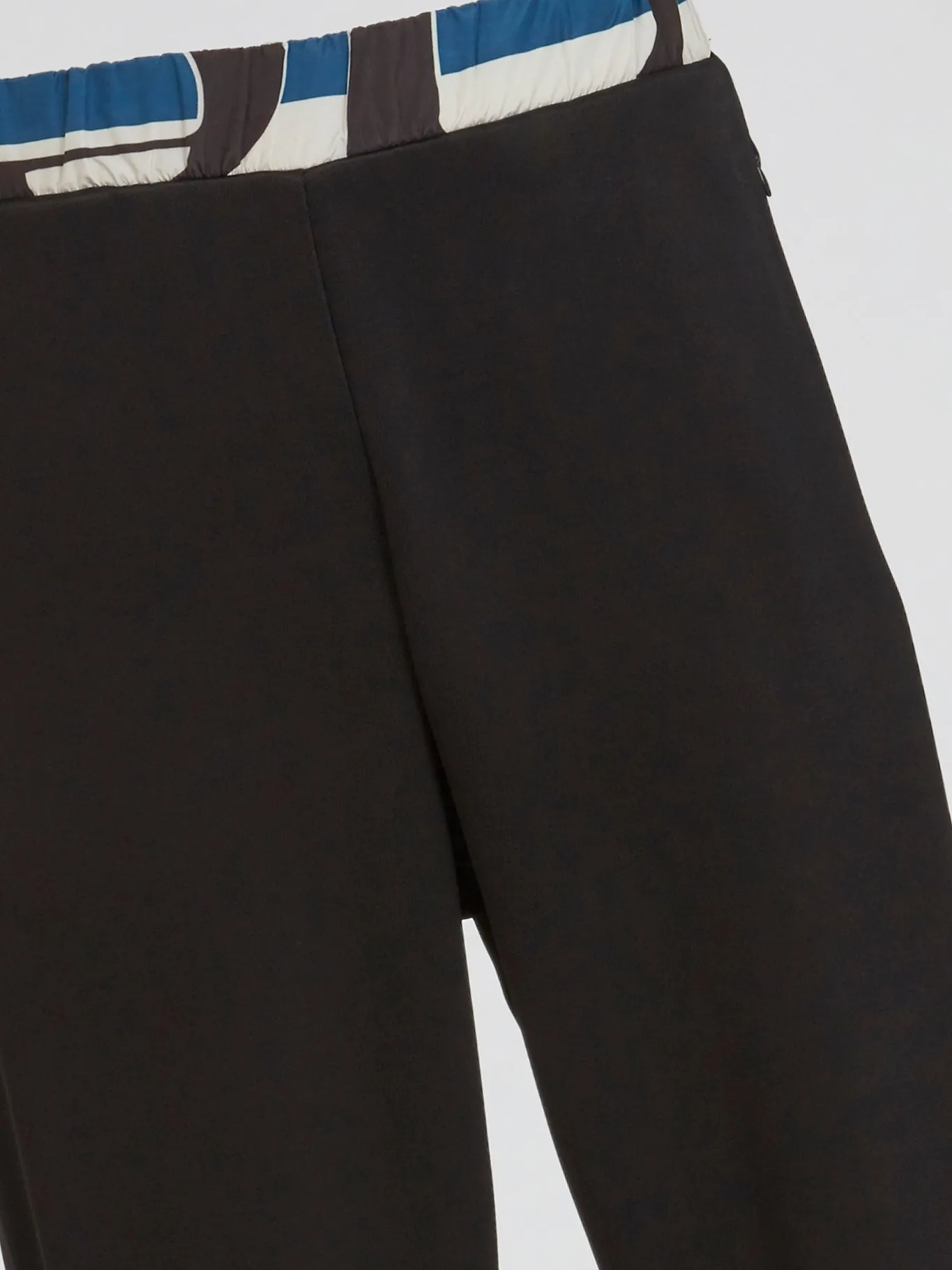 Black Contrast Waistband Track Pants
