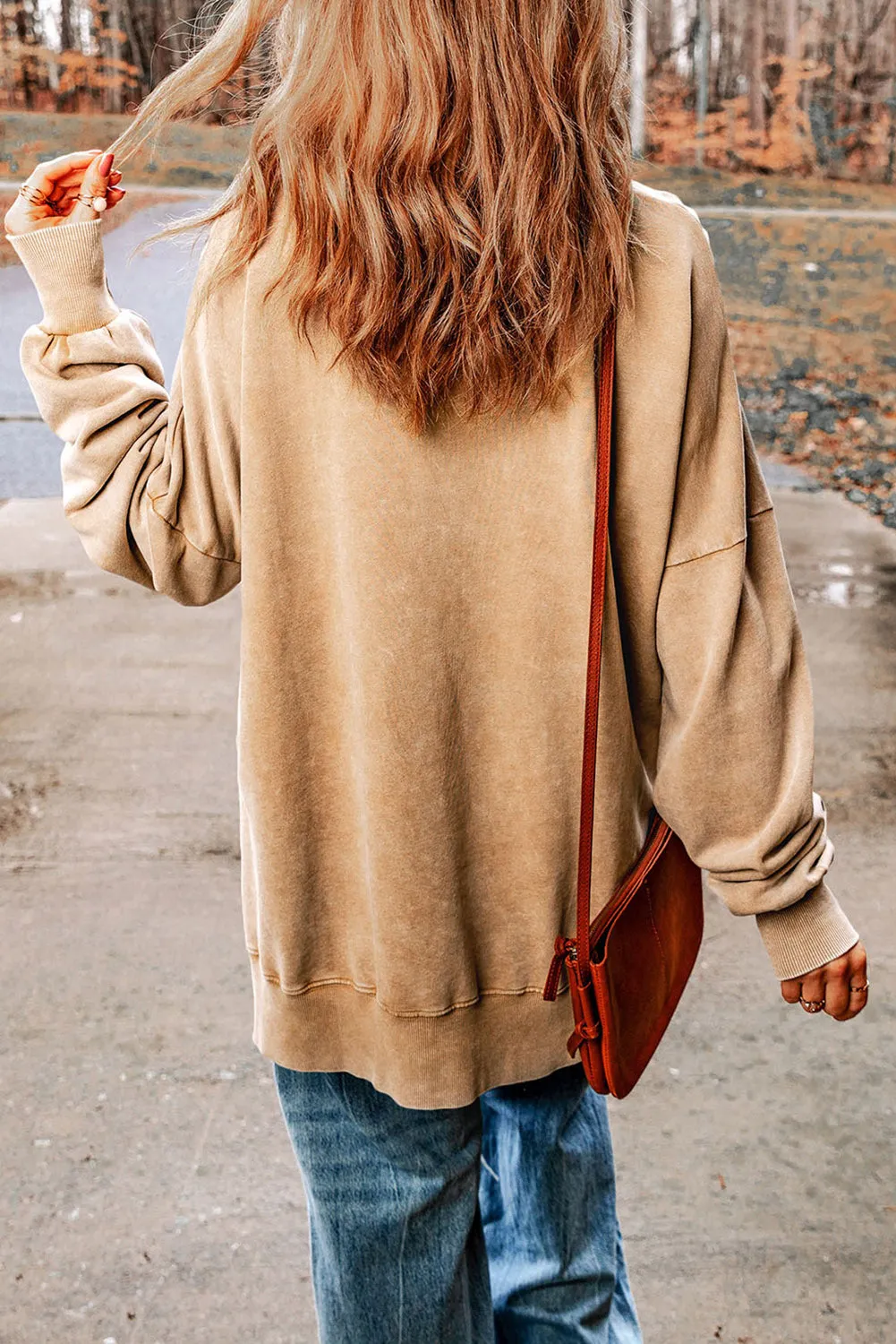 Black HOWDY FALL Pumpkin Print Split Hem Sweatshirt