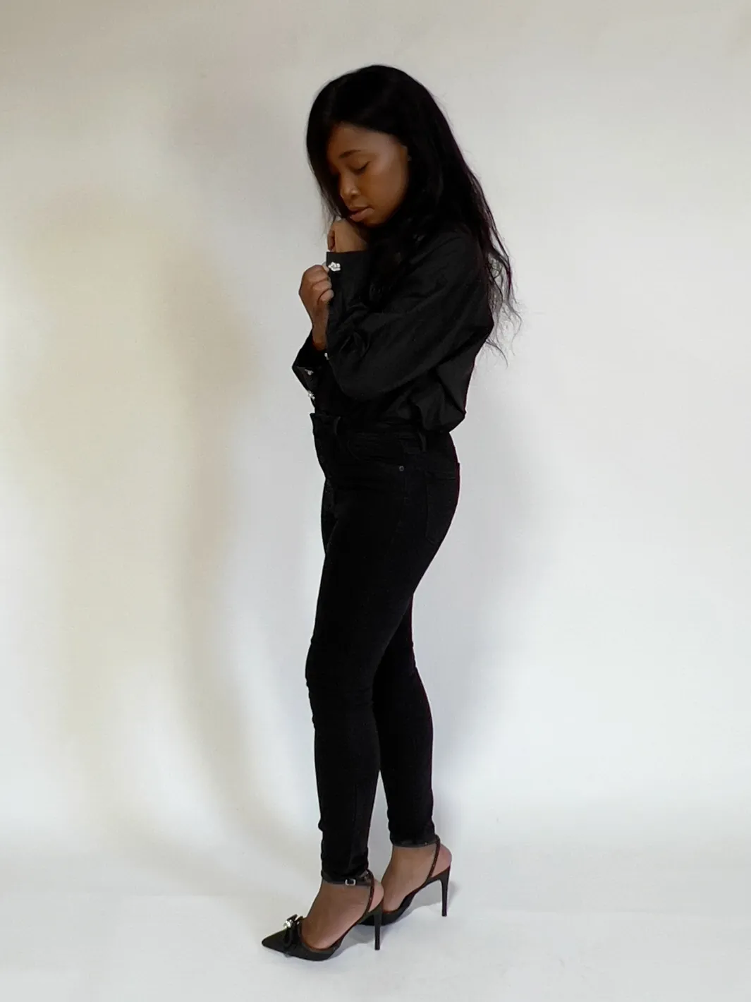 Black Oversized Button Down Shirt