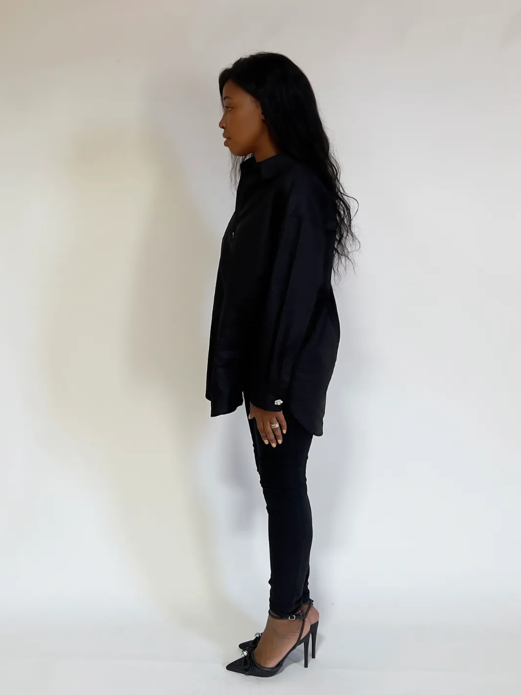 Black Oversized Button Down Shirt