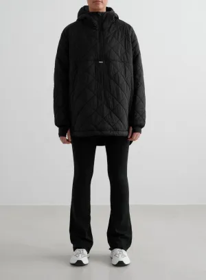 Black Oversized Quilted Anorak