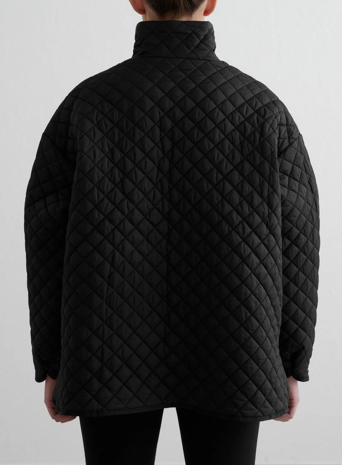 Black Oversized Quilted Jacket