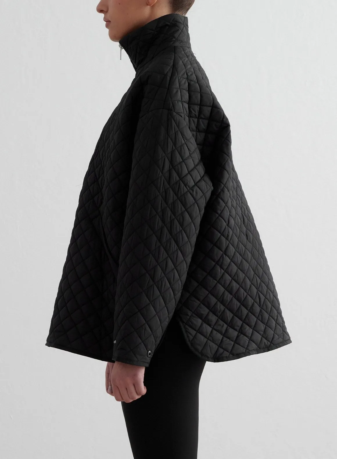 Black Oversized Quilted Jacket