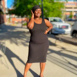 Black Ribbed Dress
