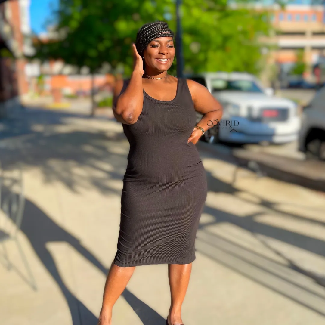 Black Ribbed Dress