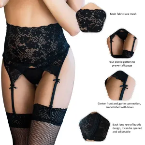 Black Sexy Lace Garter Panty