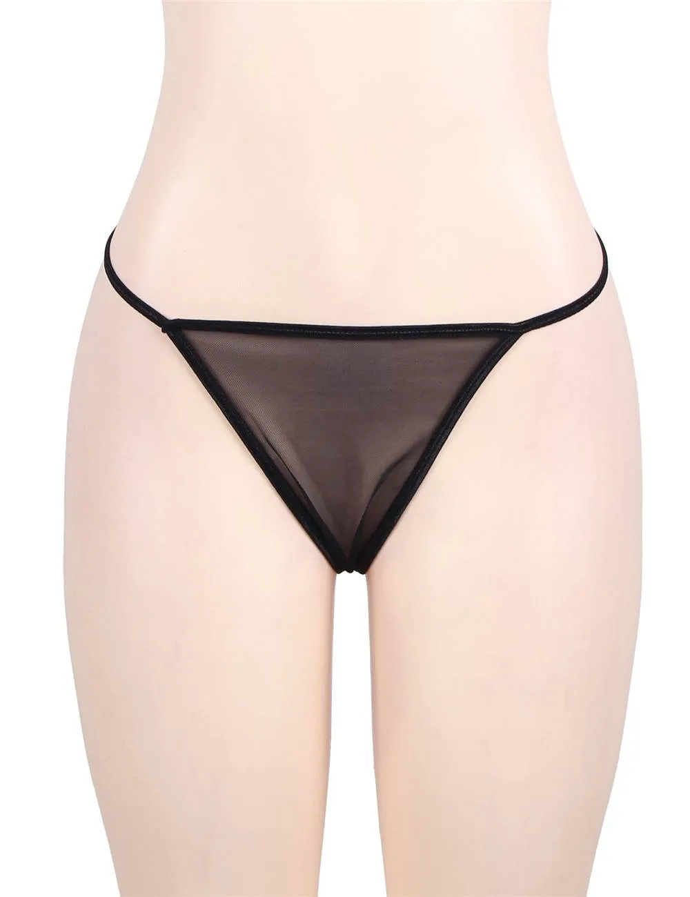 Black Sexy Lace Garter Panty