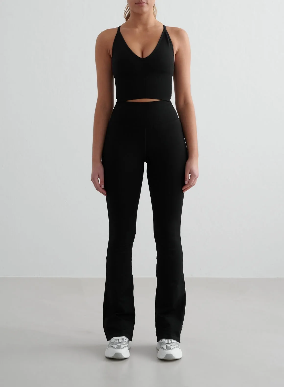Black Shape Seamless Flare Tights