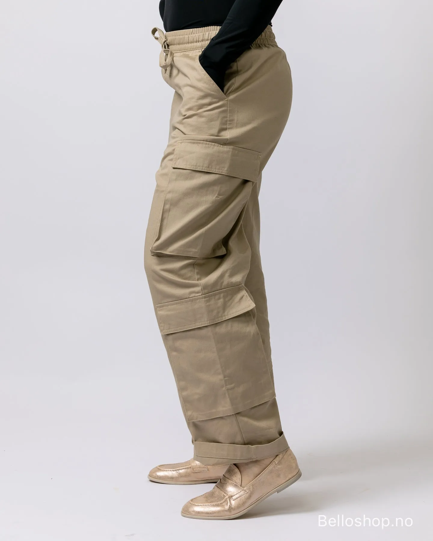 BLANCA CARRIE beige oversized cargobukse