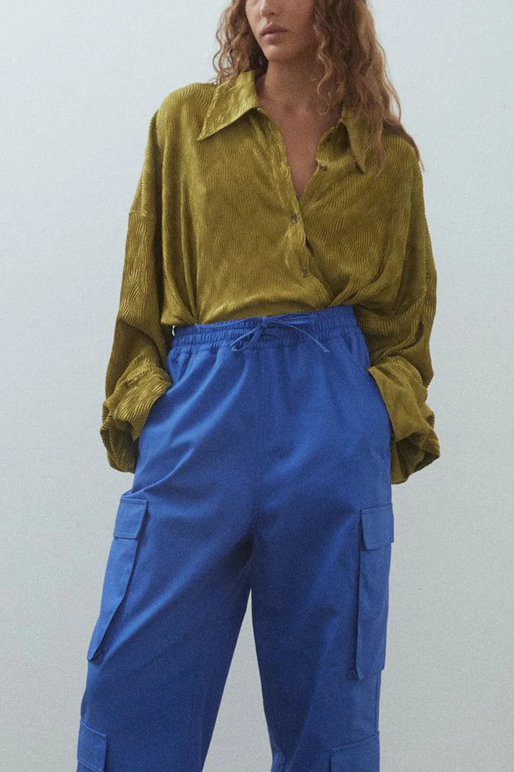 BLANCA STUDIO CARRIE kongeblå oversized cargobukse