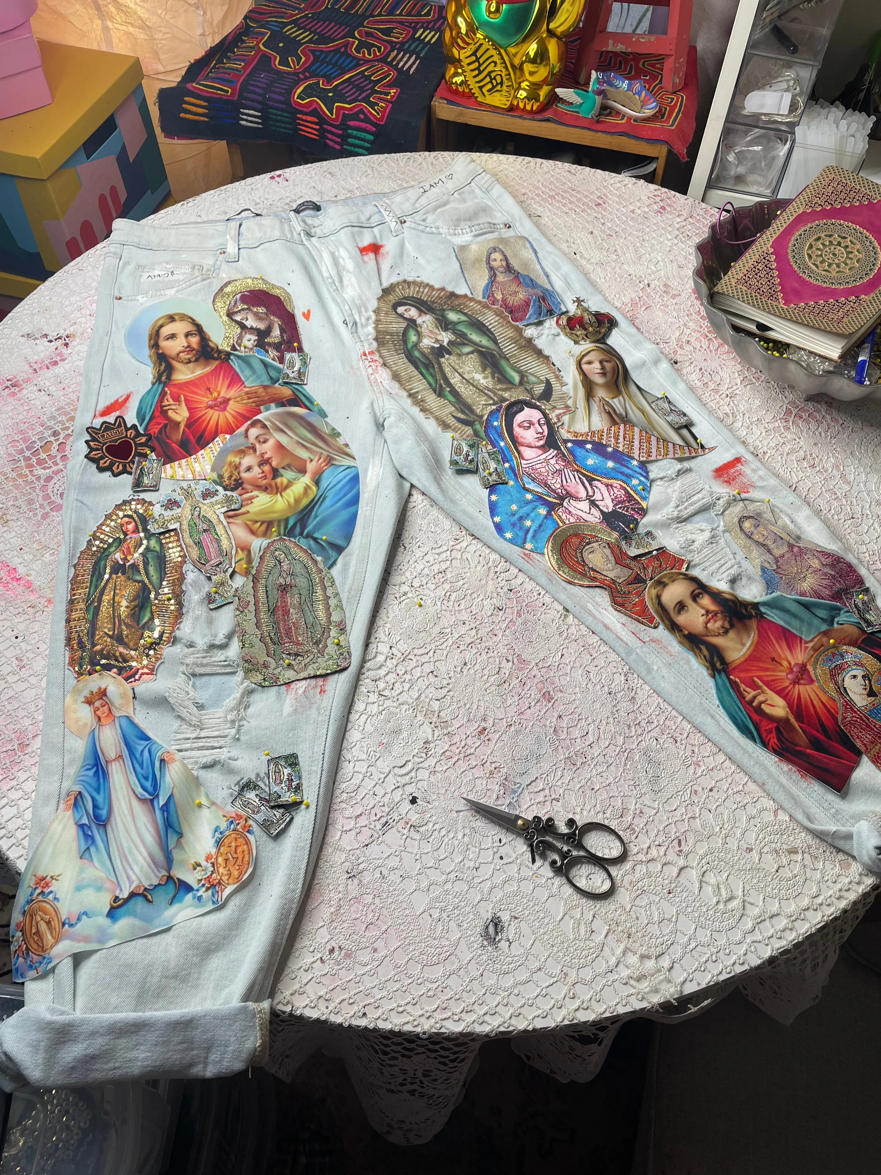 Blessed all over oversized Denim Pant