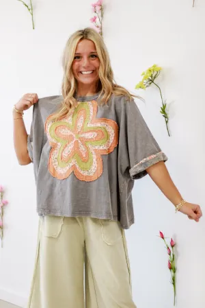 Blooming Personality Top in Slate