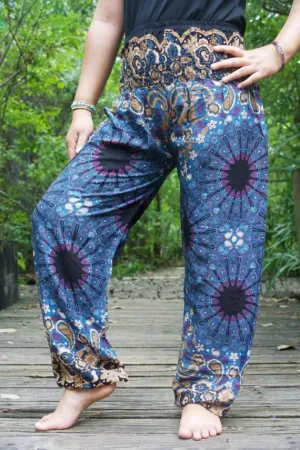 Blue and Tan Mandala Pants