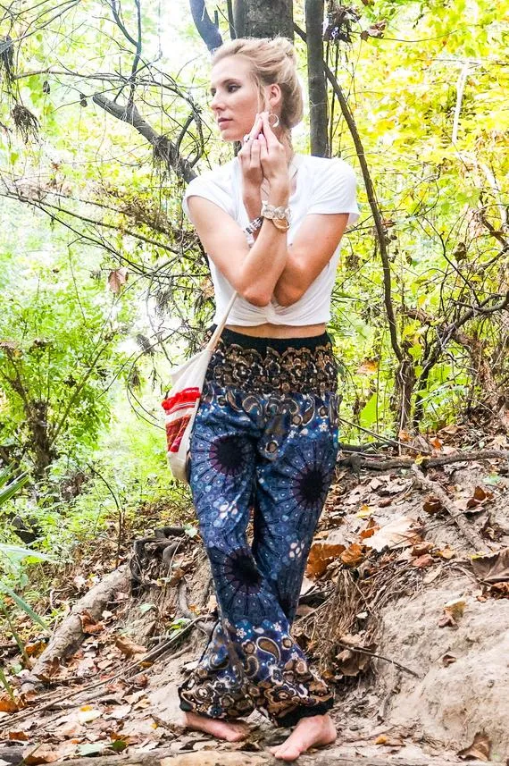 Blue and Tan Mandala Pants