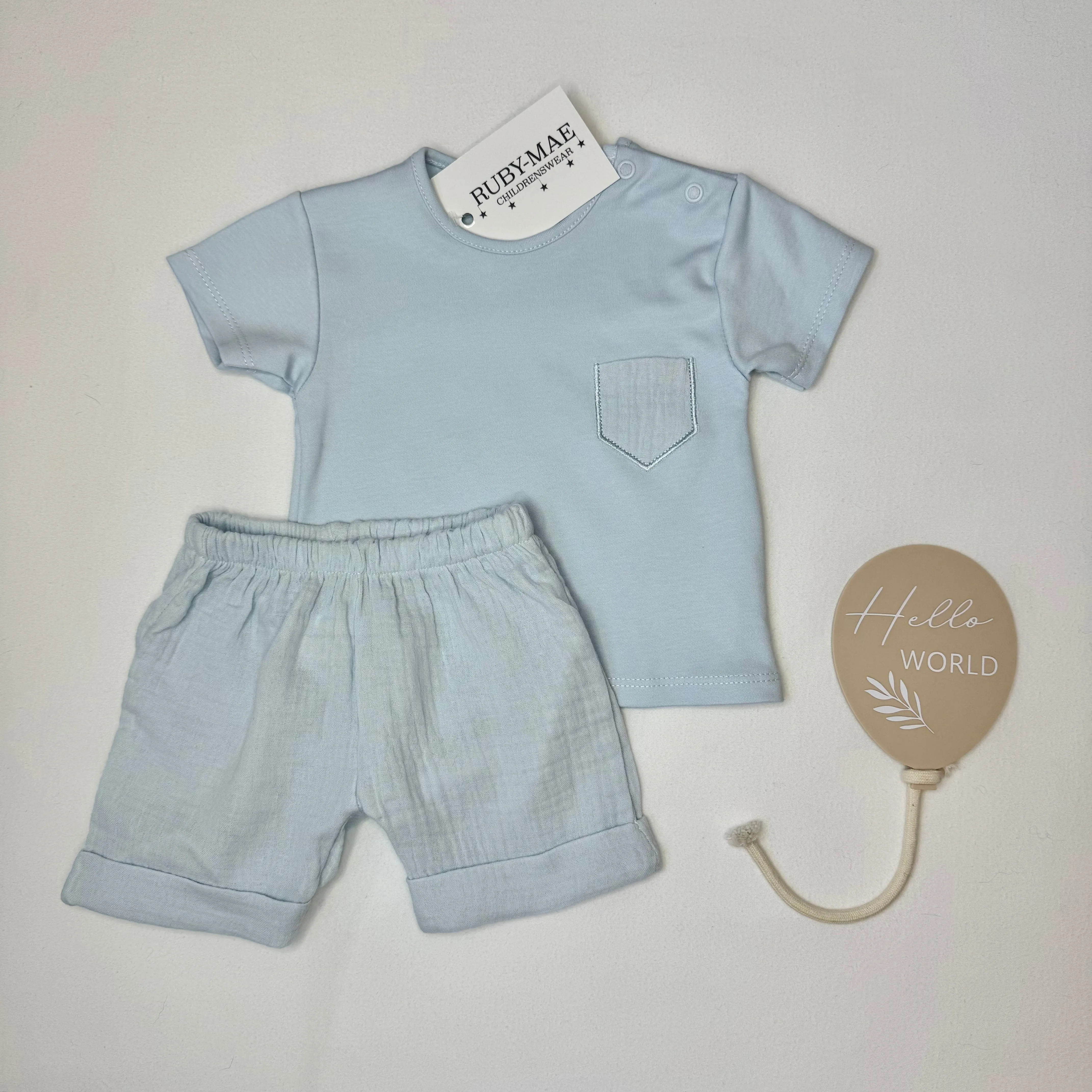 Blue Shorts & T-Shirt Set - Bobby