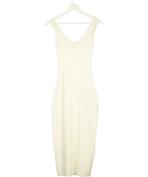 BOA Cream Heavy Ribbed Racer Maxi Dress UK XS